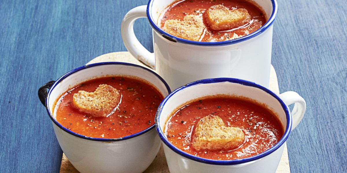 Valentine's-Special Tomato Soup with Cupid Croutons