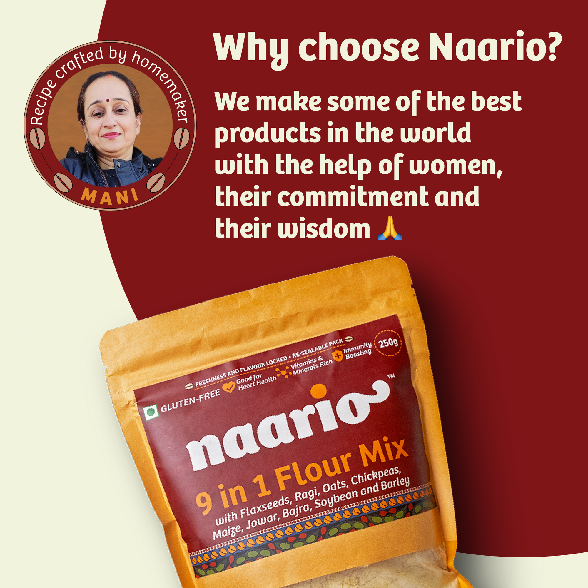 Naario 9-in-1 Flour (Atta) Mix 1kg