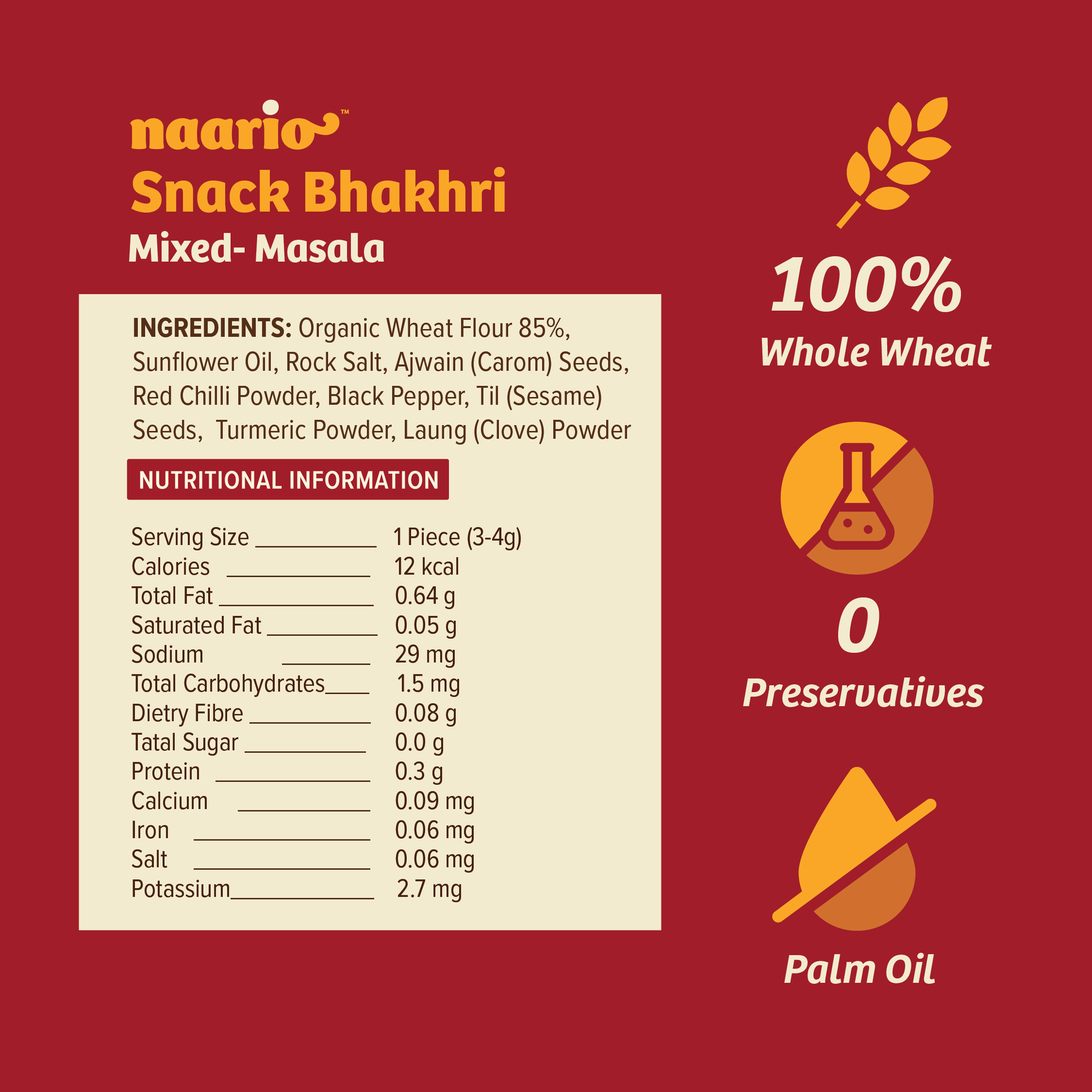 Naario Snack Bhakhri 100gm Bundles