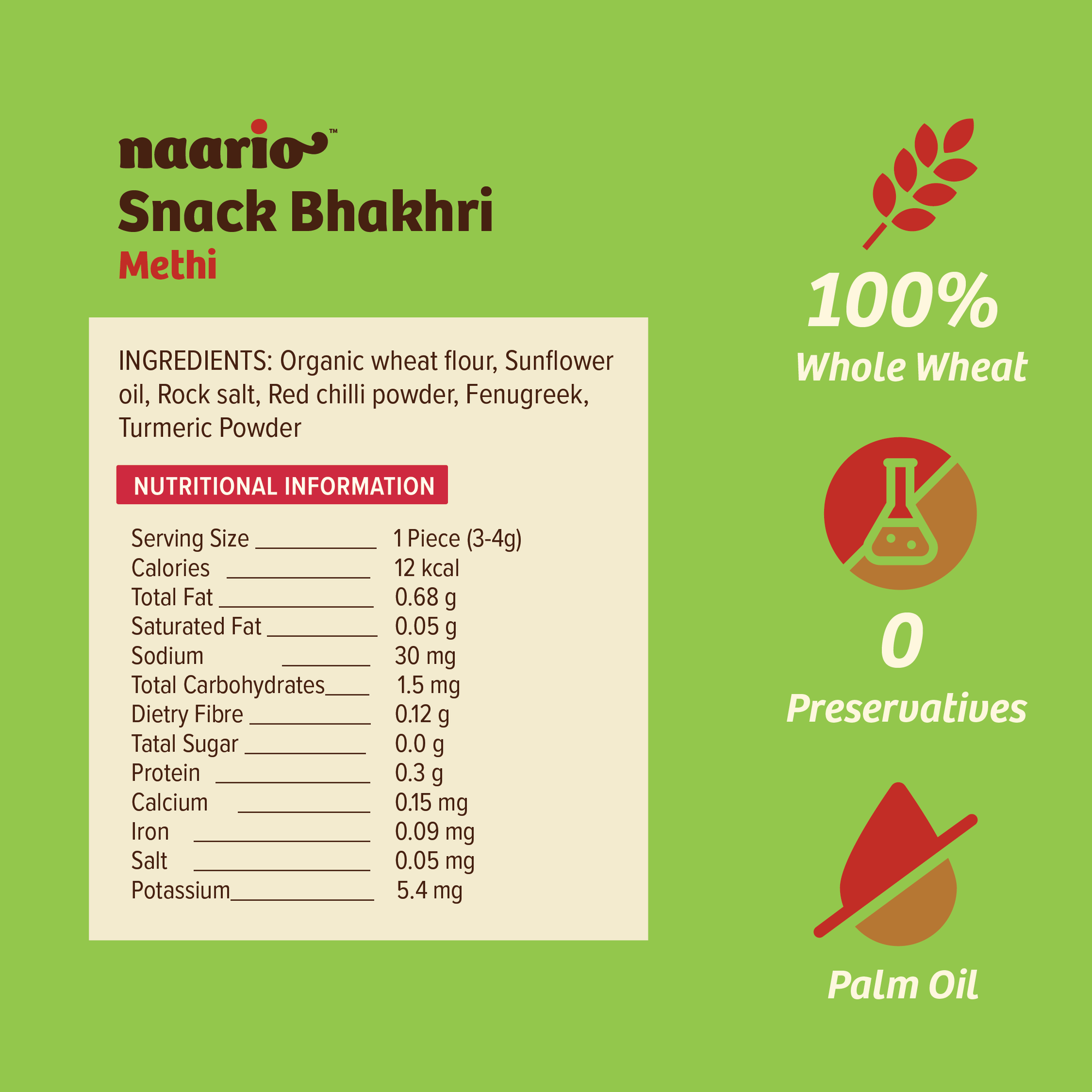 Naario Snack Bhakhri 100gm Bundles