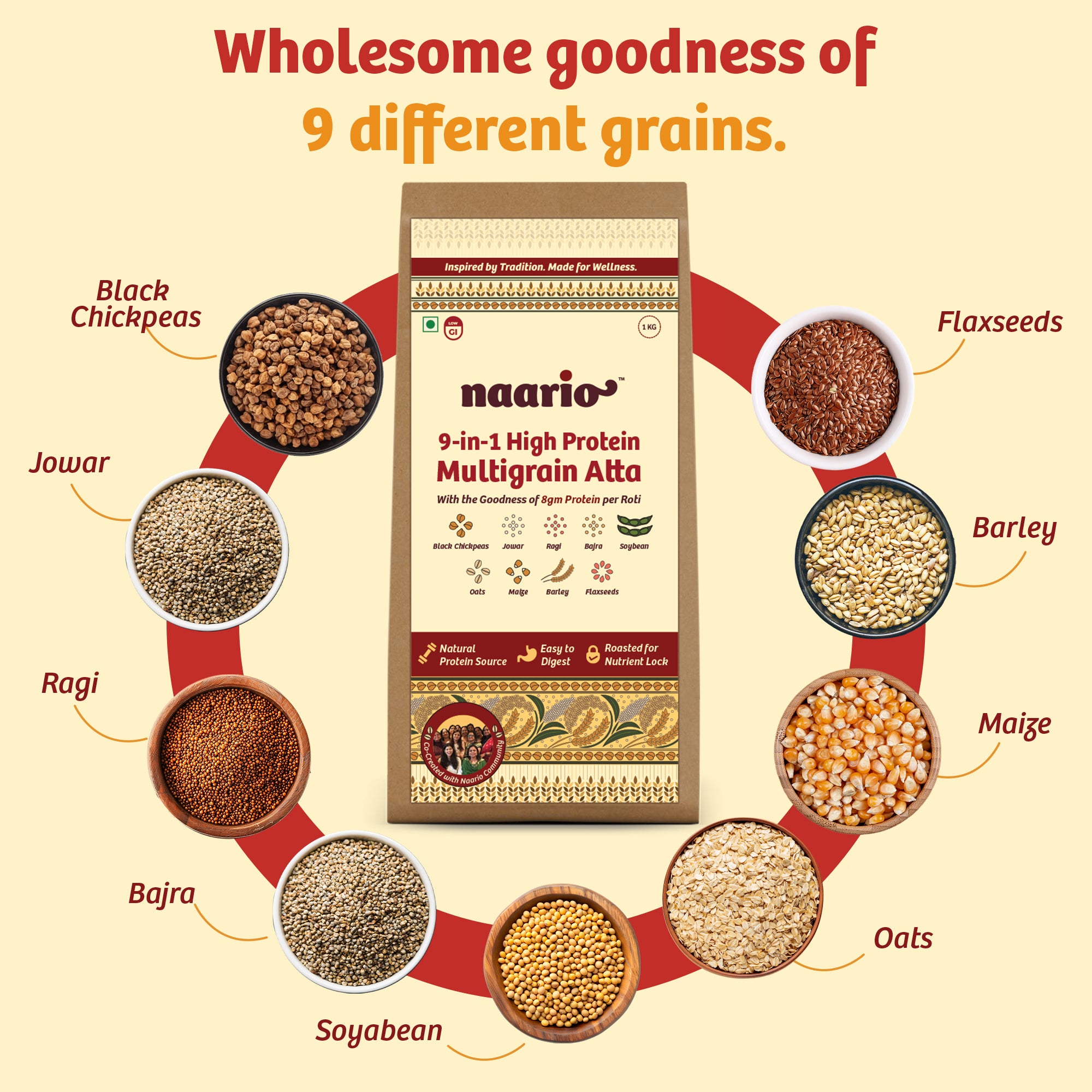 Naario 9-in-1 Flour (Atta) Mix