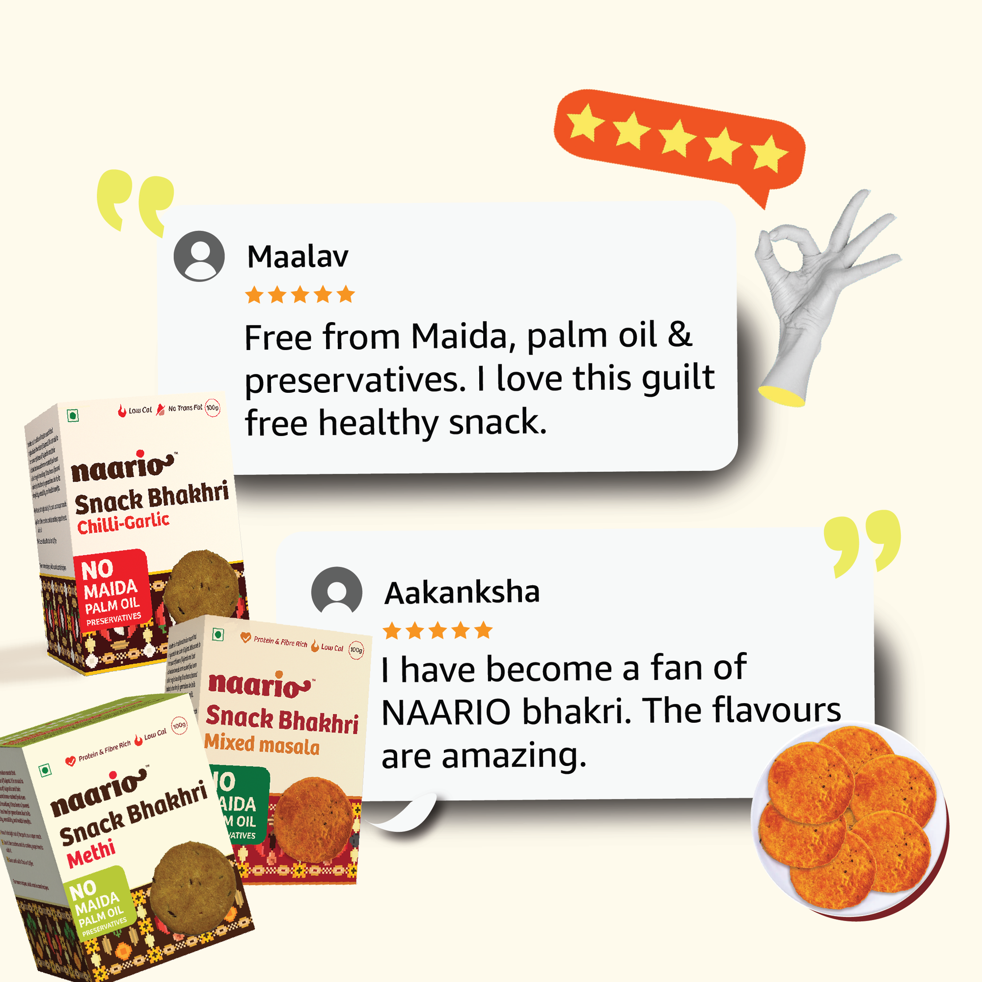 Naario Snack Bhakhri 100gm Bundles