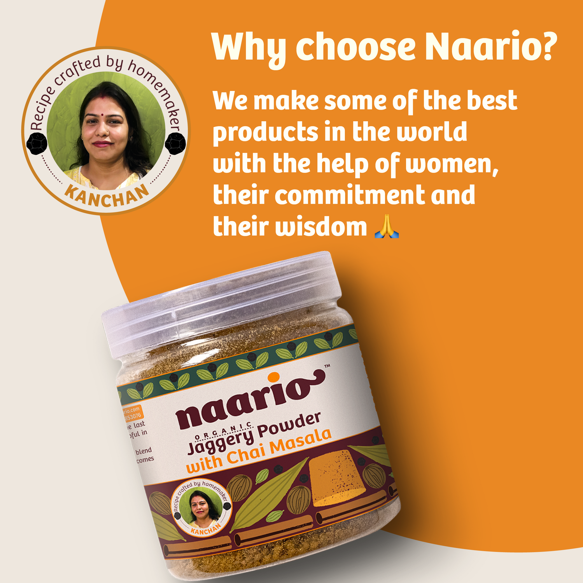 Naario Organic Chai Masala with Jaggery Powder