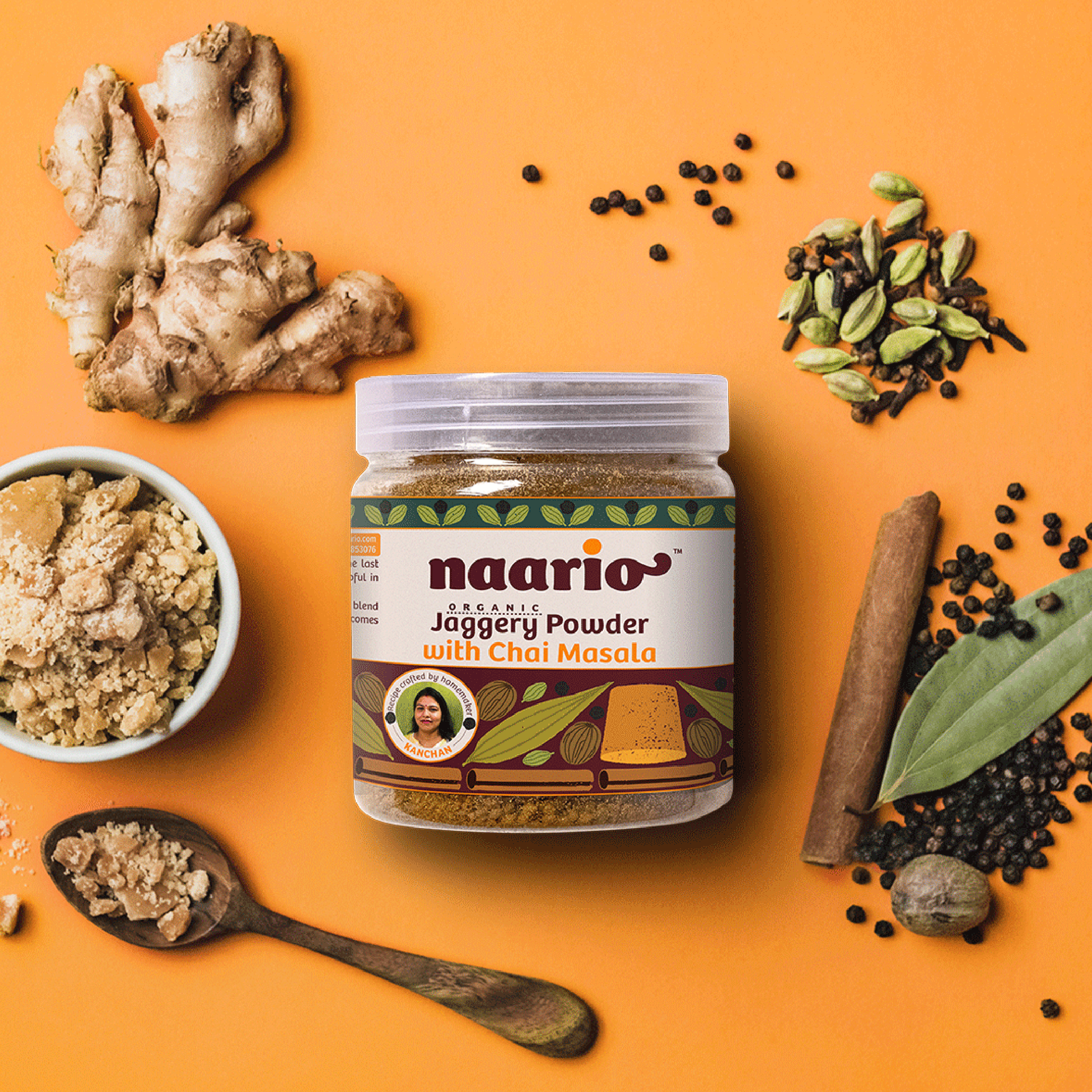 Naario Organic Chai Masala with Jaggery Powder