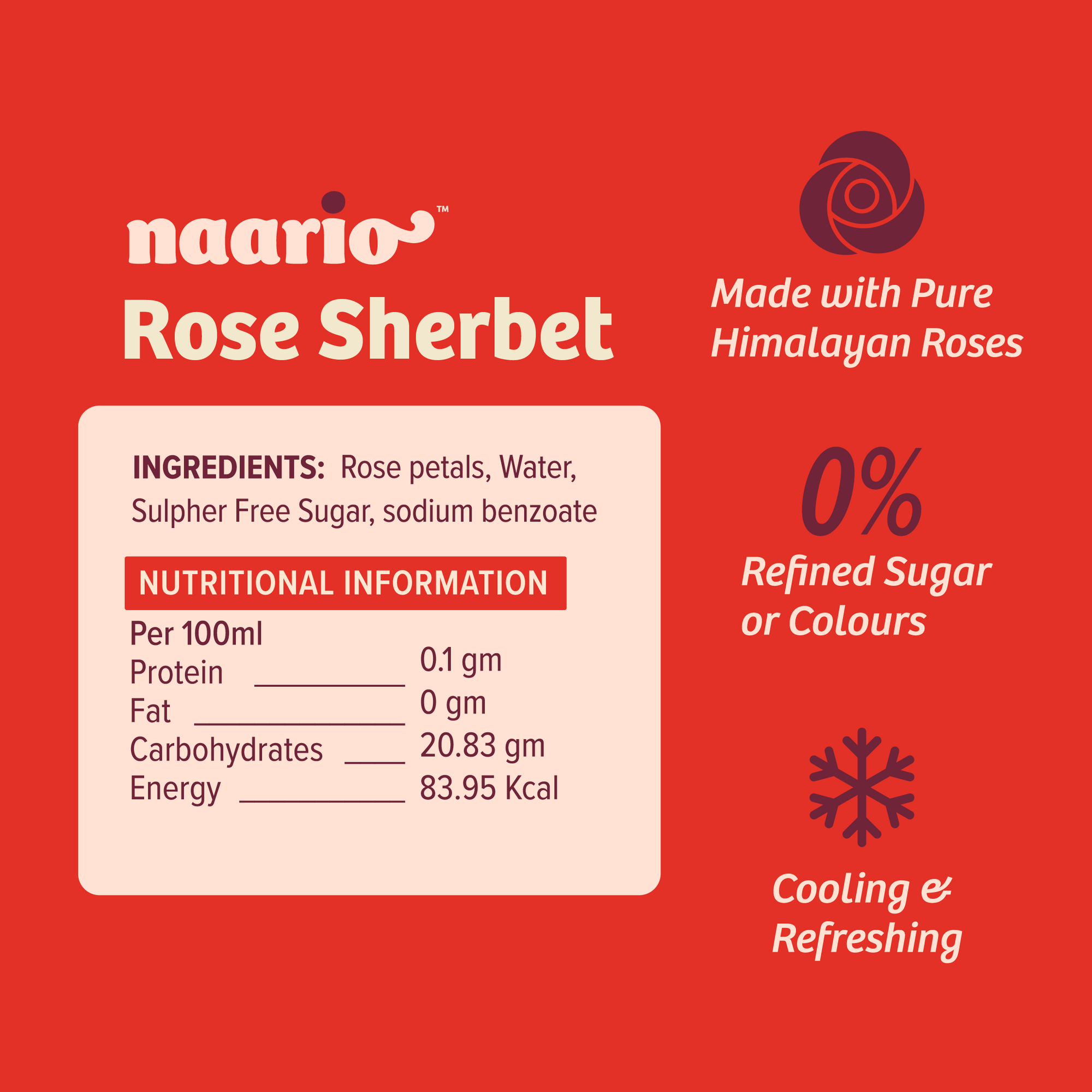 Naario Rose Sherbet 500ml (Limited Edition)